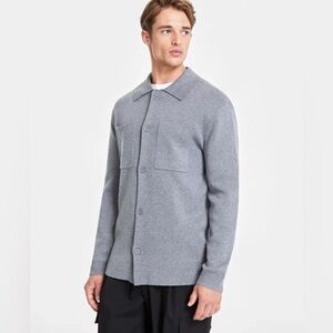 Alfani Men's Milano Shirt Jacket- Grey- Size Medium